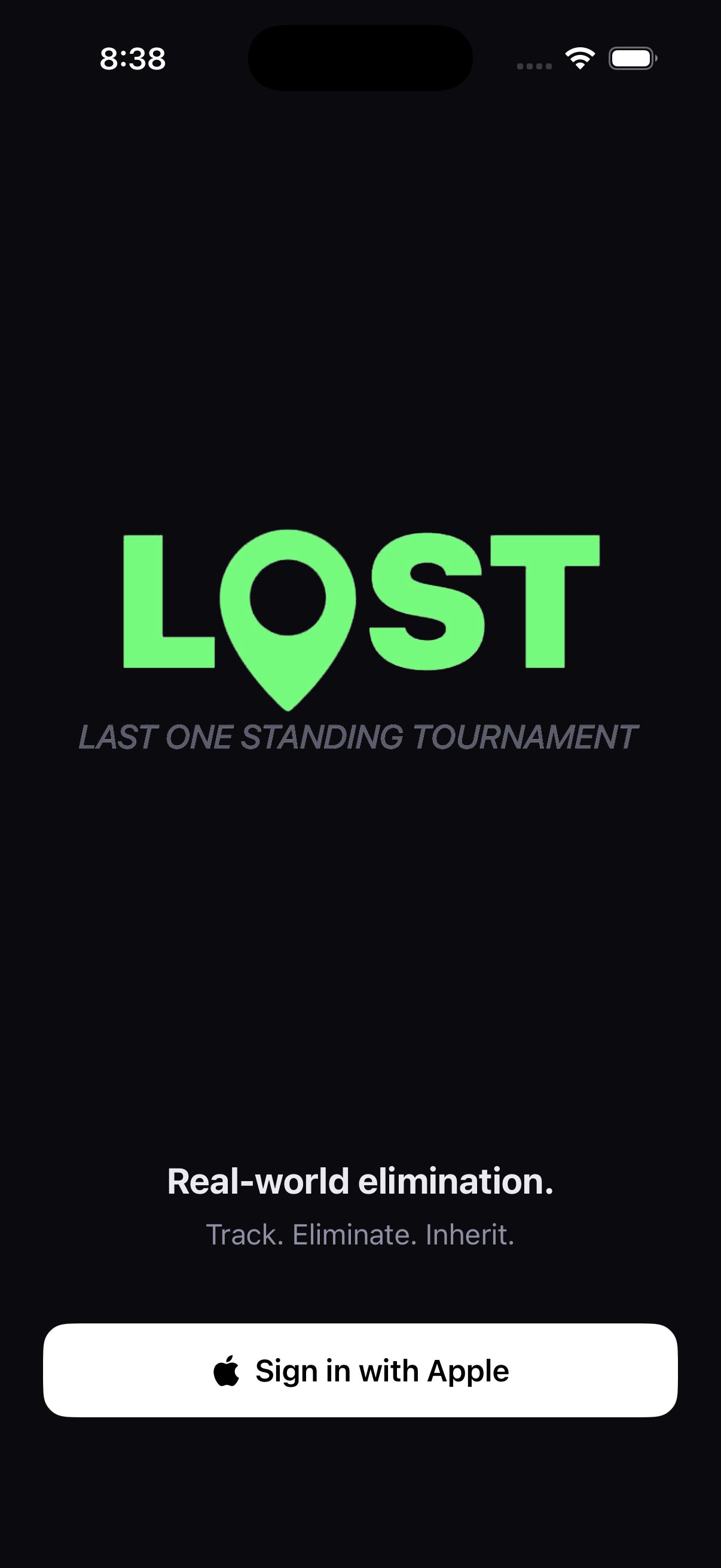 LOST sign-in screen